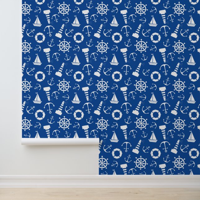 Papel Pintado Patrón del mar Azul (Solicitud)