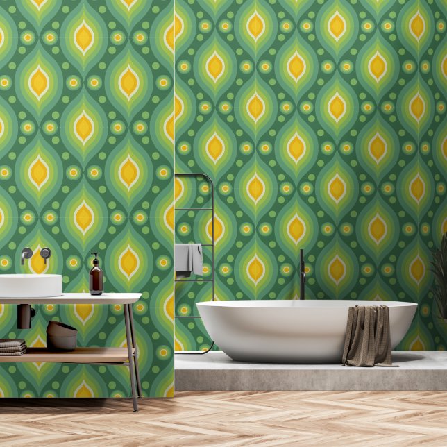 Papel Pintado Patrón del método de los setenta (Baño)