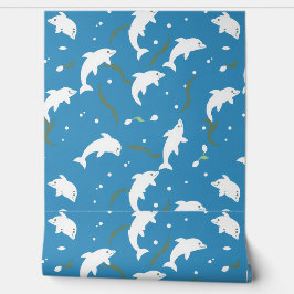 Papel Pintado Patrón delfín lúdico juguetón: una aventura marina