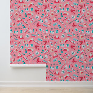 Papel Pintado Patrón dental rosado