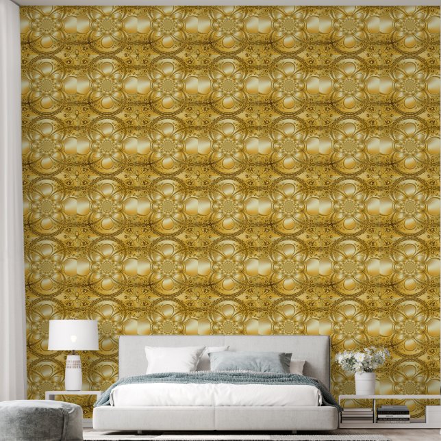 Papel Pintado Patrón dorado (Dormitorio)