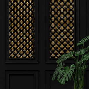 Papel Pintado Patrón dorado Art Deco Fleur-de-lis