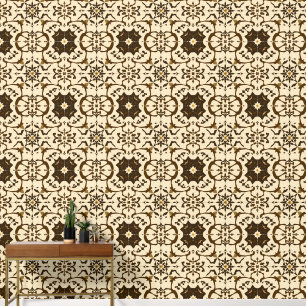 Papel Pintado Patrón elegante del Kaleidoscopio Sepia Arabesque