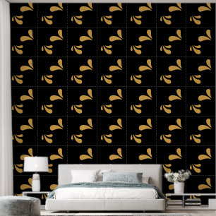 Papel Pintado Patrón elegante dorado negro moderno