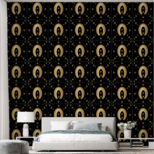 Papel Pintado Patrón elegante dorado negro moderno