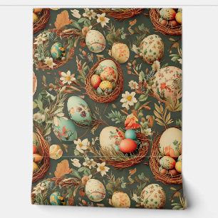 Papel Pintado Patrón encantador vintage easter motif (AI)