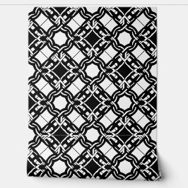 Papel Pintado Patrón entrelazado Art Déco blanco y negro