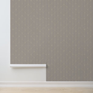 Papel Pintado Patrón Estrella Geométrica minimalista en Taupe