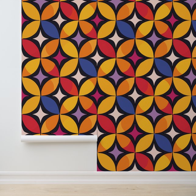 Papel Pintado Patrón Estrella Retro Máximo (Solicitud)