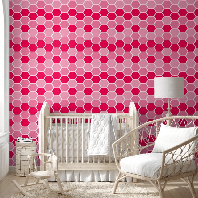 Papel Pintado Patrón exagerado rosado (Niños)