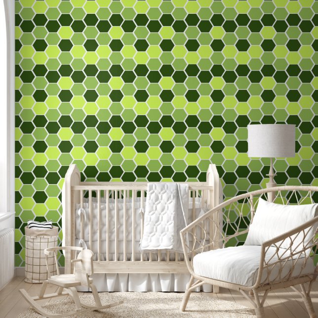 Papel Pintado Patrón exagerado verde lindo (Niños)