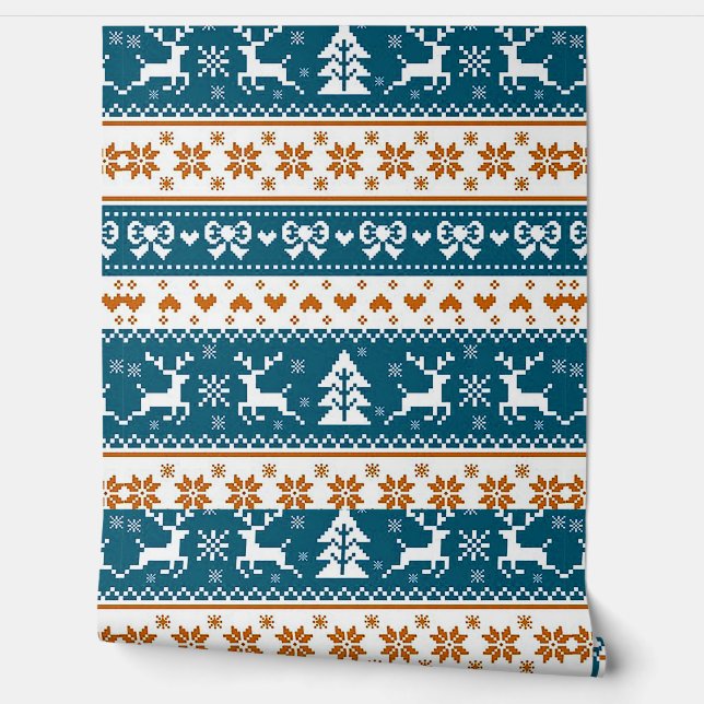 Papel Pintado Patrón festivo de los navidades (Desenrollar)