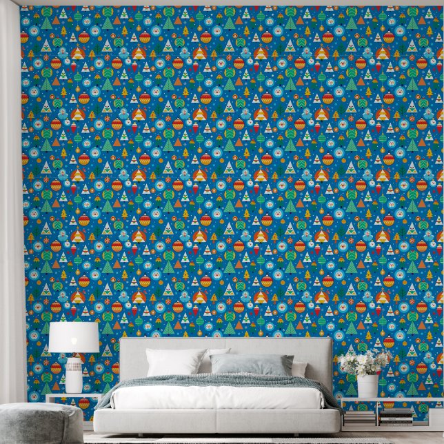 Papel Pintado Patrón festivo de Navidad (Dormitorio)