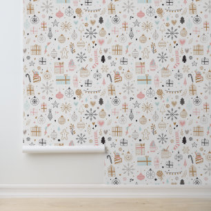 Papel Pintado Patrón festivo festivo de los Navidades modernos