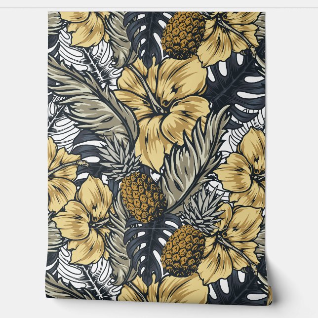 Papel Pintado Patrón floral (Desenrollar)
