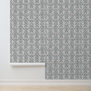 Papel Pintado Patrón floral blanco y negro elegante