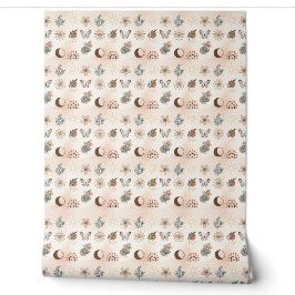 Papel Pintado Patrón floral celestial boho
