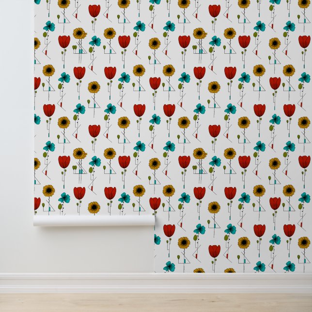 Papel Pintado Patrón floral contemporáneo Art Noveau (Solicitud)