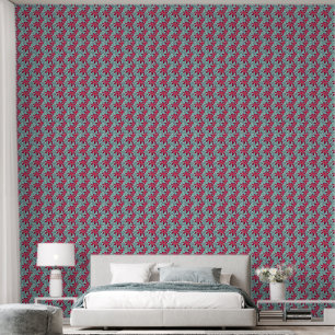 Papel Pintado Patrón floral continuo de rosa y azul