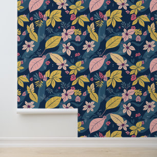 Papel Pintado Patrón floral de brillo tropical