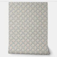 Patrón floral de cáscara blanca y gris