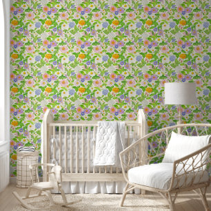 Papel Pintado Patrón floral de flores silvestres coloridas