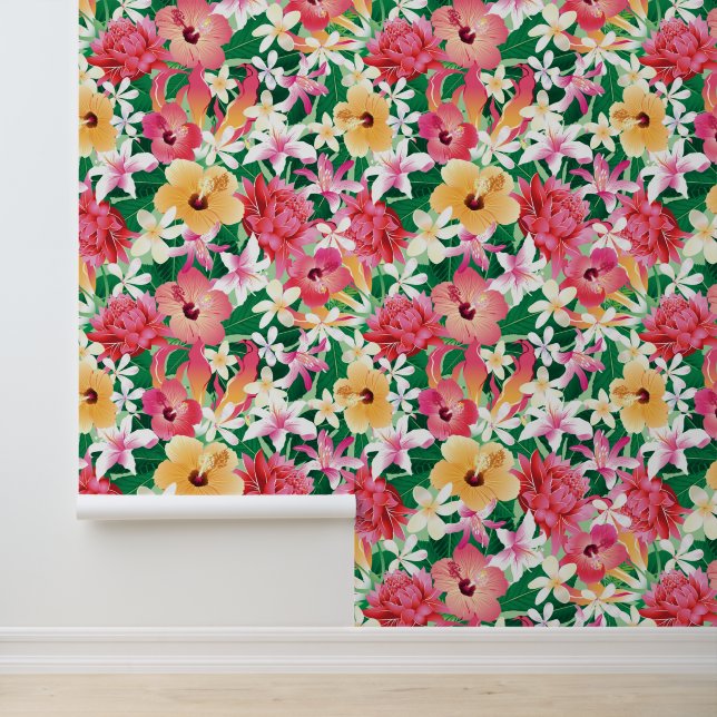 Papel Pintado Patrón floral de Hibiscus tropical (Solicitud)