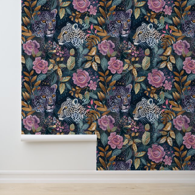 Papel Pintado Patrón floral de leopardo moderno (Solicitud)