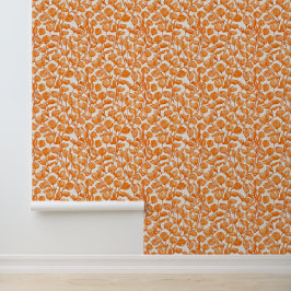 Papel Pintado patrón floral de orquídea naranja