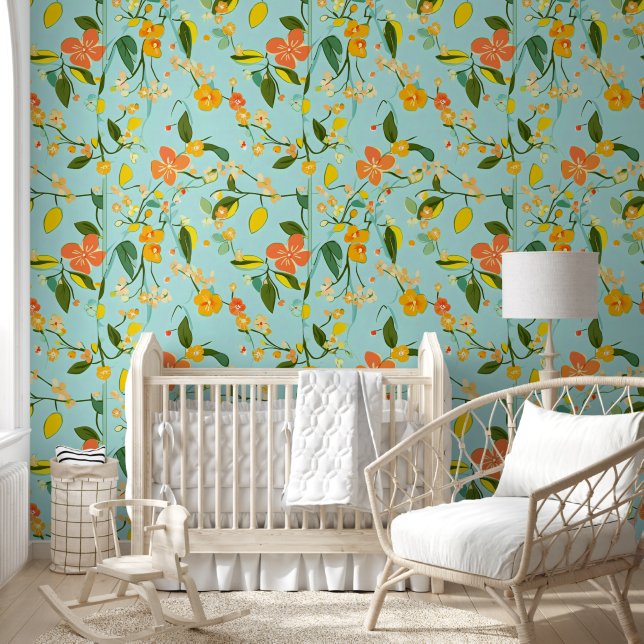 Papel Pintado Patrón floral de primavera (Niños)