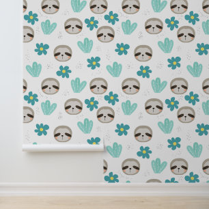 Papel Pintado Patrón floral de Sweet Sloth