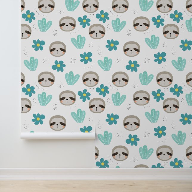 Papel Pintado Patrón floral de Sweet Sloth (Solicitud)