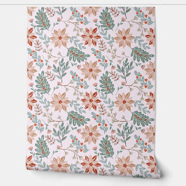 Papel Pintado Patrón floral en estilo boho