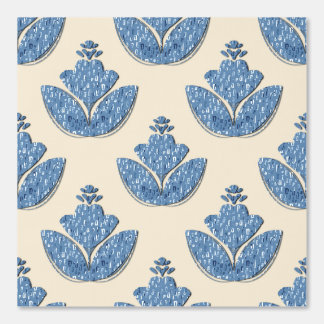 Papel Pintado Patrón floral folicular azul | Wallpa inspirada en