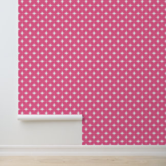 Papel Pintado Patrón floral geométrico rosa vintage