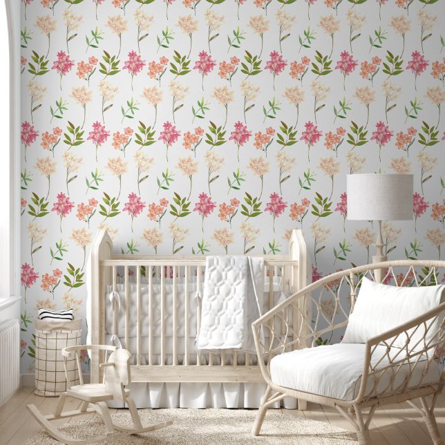 Papel Pintado Patrón floral moderno | Botánico de moda (Niños)