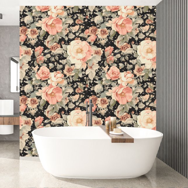 Papel Pintado Patrón floral negro elegante y moderno (Subido por el creador)