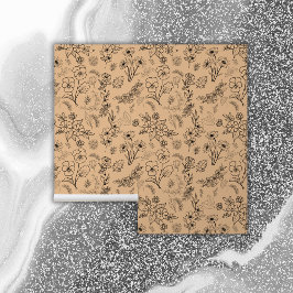 Papel Pintado Patrón floral negro en la melodía |