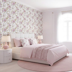 Papel Pintado Patrón floral pastel de flores silvestres botánica