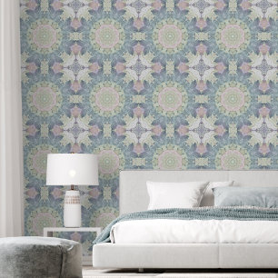 Papel Pintado Patrón floral Pastel Mandala