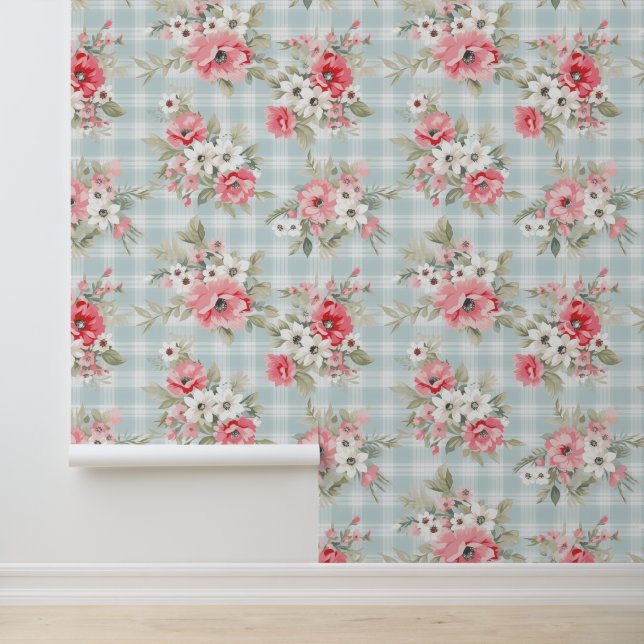 Papel Pintado Patrón floral shabby chic (Solicitud)