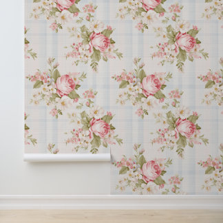 Papel Pintado Patrón floral shabby chic