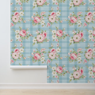 Papel Pintado Patrón floral shabby chic