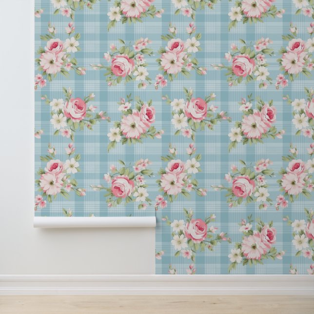 Papel Pintado Patrón floral shabby chic (Solicitud)