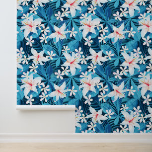 Papel Pintado Patrón floral tropical de Hibiscus 2