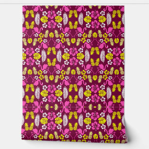 Papel Pintado Patrón Floral Tropical Frutas