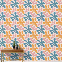 Patrón floral vintage retro Groovy Pastel