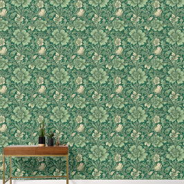 Papel Pintado Patrón floral vintage verde sabio