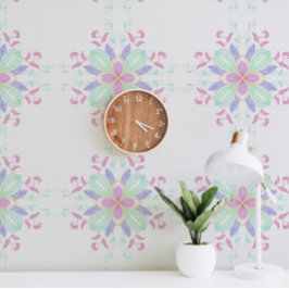 Papel Pintado Patrón florecido imitación bordado patrón 