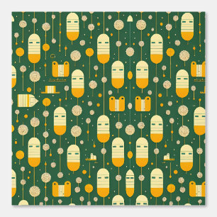 Papel Pintado Patrón Futurista de vectores de trenes y árboles a